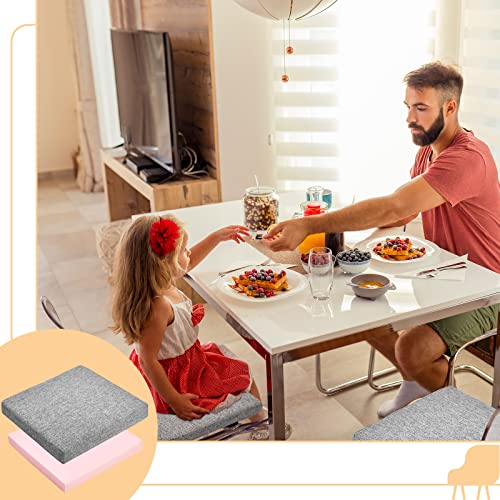 6 Pack Dining Room Chair Cushions 15.55'' X 15.55'' X 1.77'' Grey Kitchen Chair Pad With Ties Indoor Furniture Seat Cushion Linen Cover Density Sponge Filling #TOP4