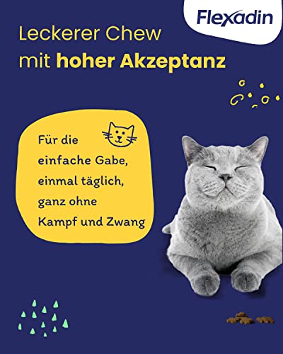 Flexadin® Cat | Für die Gelenkgesundheit von Katzen | mit Glucosamin, Chondroitin, Omega-3 & Teufelskralle– 60 Gelenkleckerli
