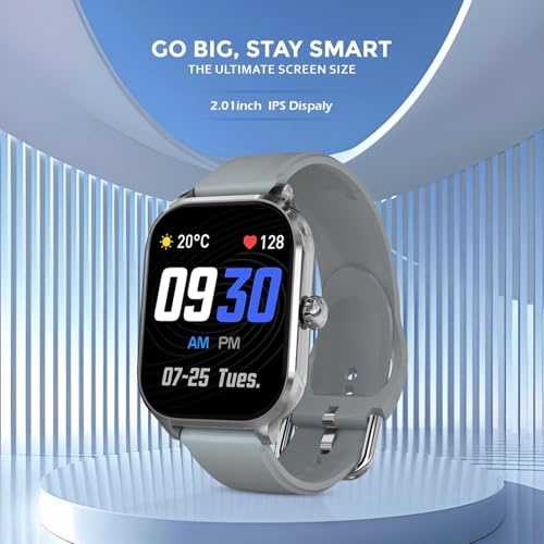 Image of PunnkFunnk H9 Smart Watch 2.01 inch TFT Display, BT 5.0 with 100+ Sports Mode, Heart Rate & Blood Oxygen Monitor, Call & Message Reminders Compatible with Android & iOS, IP67 Waterproof(Grey)