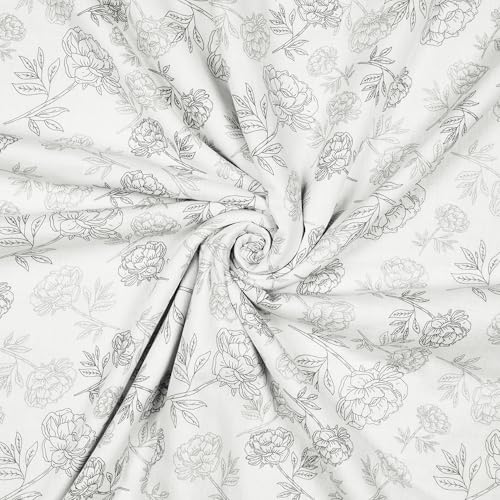 Image of Story@Home Dohar Single Bed Cotton 100% | 150GSM 144 x 220 CM Quilt AC Blanket for Summer | AC Comforter Single Bed | White & Grey, Floral & Moroccan Reversible Design Duvet | All-Season Blanket