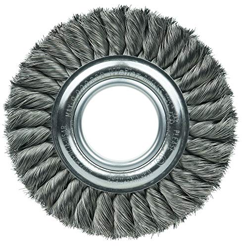 Image of Weiler 09160 6 inch Standard Twist Knot Wire Wheel, .0118 inch Steel Fill, 2 inch Arbor Hole, Made in The USA (Pack of 5)