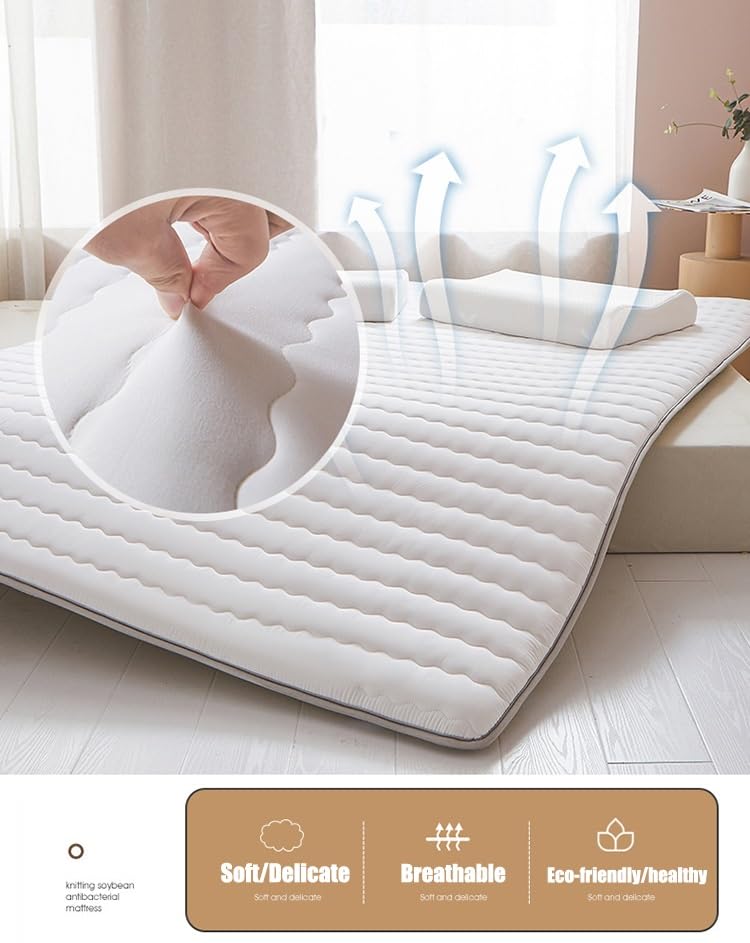Ytaoeo Futon Matras, 100 x 200 cm, vouwmatras, 10 cm dik, Japanse vloermat, opvouwbare matras, ademende vloerligstoel, logeerbed voor camping en bank (zwart, twin- matras Ytaoeo Futon Matras, 100 x 200 cm, vouwmatras, 10 cm dik, Japanse vloermat, opvouwbare matras, ademende vloerligstoel, logeerbed voor camping en bank (zwart, twin- matras