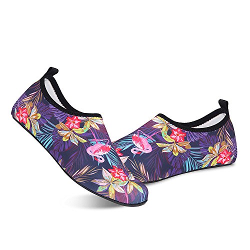 Water Shoes For Womens And Mens Summer Barefoot Shoes Quick Dry Aqua Socks For Beach Swim Yoga Exercise (Flamingo/Purple, 40/41) #TOP3