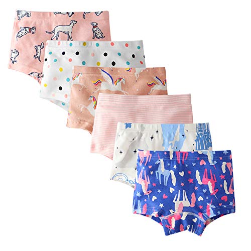 Kidear Ropa Interior para Bebé Kids Series de Niña Pequeña Bragas de Shorts de Algodón (Paquete de 6) (Estilo5, 7-8 Años)