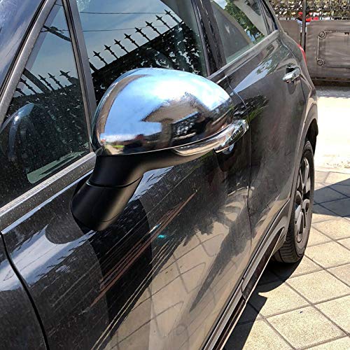 HIGH FLYING pour Fiat 500 X 2015-2018 Extérieur Côté Caches de Rétroviseur Garniture Décorative Couvercle Accessoires Auto 2 pièces (Décoration ! Pas un substitut !)