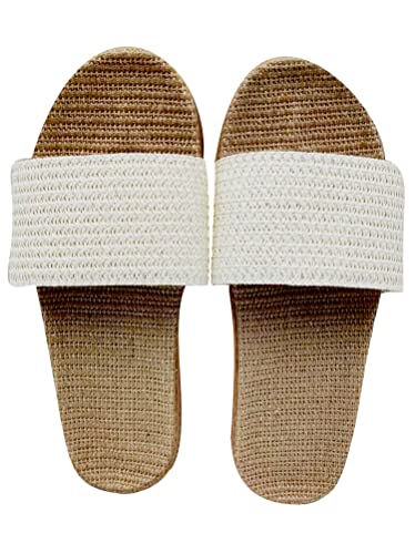 Flat bottom slippers Beach non-slip linen shoes Comfortable indoor shoes Open flip-flops