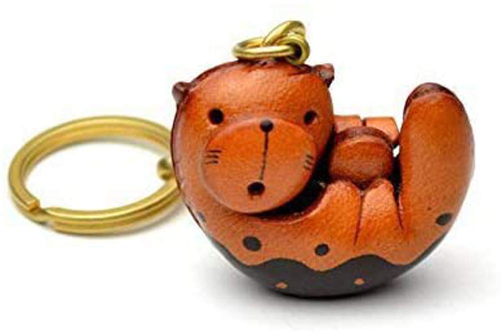 Sea-otter Leather Fish/Sea Animal KH Keychain VANCA CRAFT-Collectible keyring Made in Japan