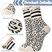 Utensilsto 6 Paare Tennissocken Damen Leoparden Sportsocken Leo Streifen Crew Socks Baumwolle Tennis Sport Socken für Damen Frauen, 35-38