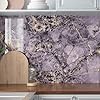 HotDecor Purple Marble Effect Self Adhesive Vinyl Wallpaper Glossy Marble Vinyl Wrap for Kitchen Cupboards Worktop Sticky Back Wallpaper Kitchen Wallpapers Worktop Wrap Sticky Back Plastic 40 X 200CM #1