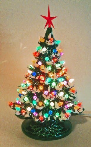 Christmas Decoration - Lighted Christmas Tree - Lighted Ceramic Christmas Tree by pelton crafts