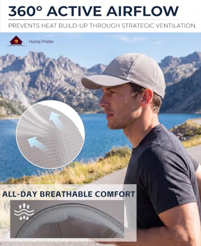 Image of Home Prefer Reflective Water Repellent Quick Dry Airy UPF50+ Sun Hat for Men Women Outdoor Sports Baseball Caps Unisex