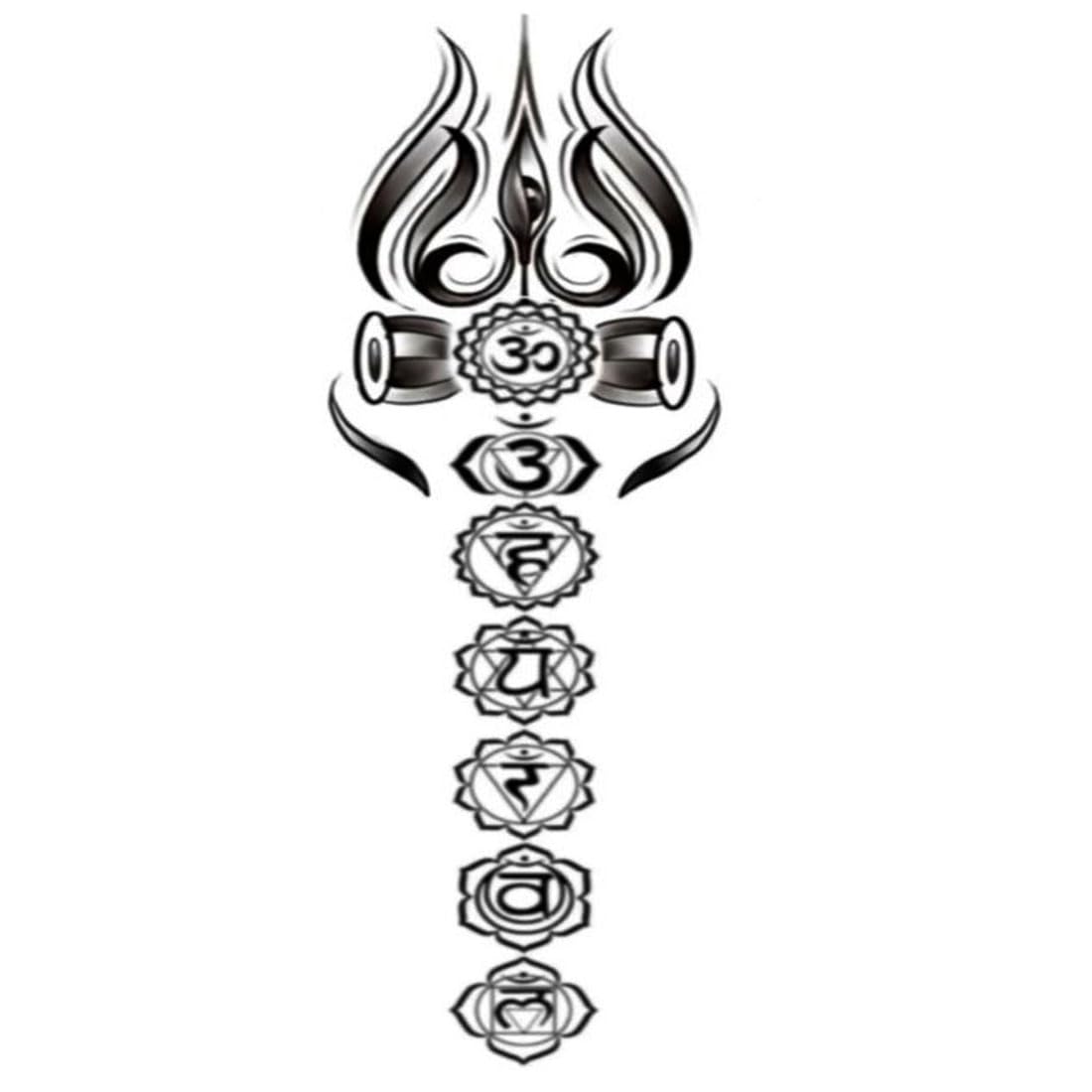 Trishul With Chakra Designs Temporary Tattoo For Men And Woman Waterproof Body Tattoo-image-48