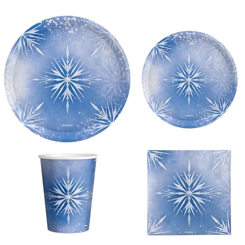 OH YEAH - Kit Vajilla Desechable Princesa Hielo Fiesta de