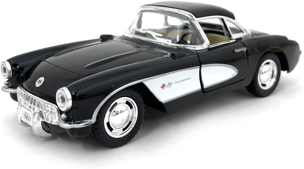 KiNSMART - 1957 Chevy Corvette 1:34 Scale 5" Die Cast Metal Model Classic Car Toy