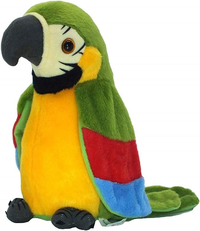 Talking Parrot No Matter What You Say Will Repeat What You Say Funny Learning Good Helper Bring You Happiness!Parrot Toys! Speaking Parrot.Talking Bird.Multifunctional Electric Plush Parrot Speaking