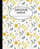 Composition Notebook: Watercolor Flower Notebook - Composition Notebook Wide Ruled 100 Pages (7.5x9.25) Notebook For School: Composition Notebook For School