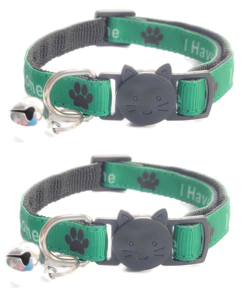 Worded Cat Collars - Please Do Not Feed Me, I Am Microchipped, Multicolour, Pack of 2
