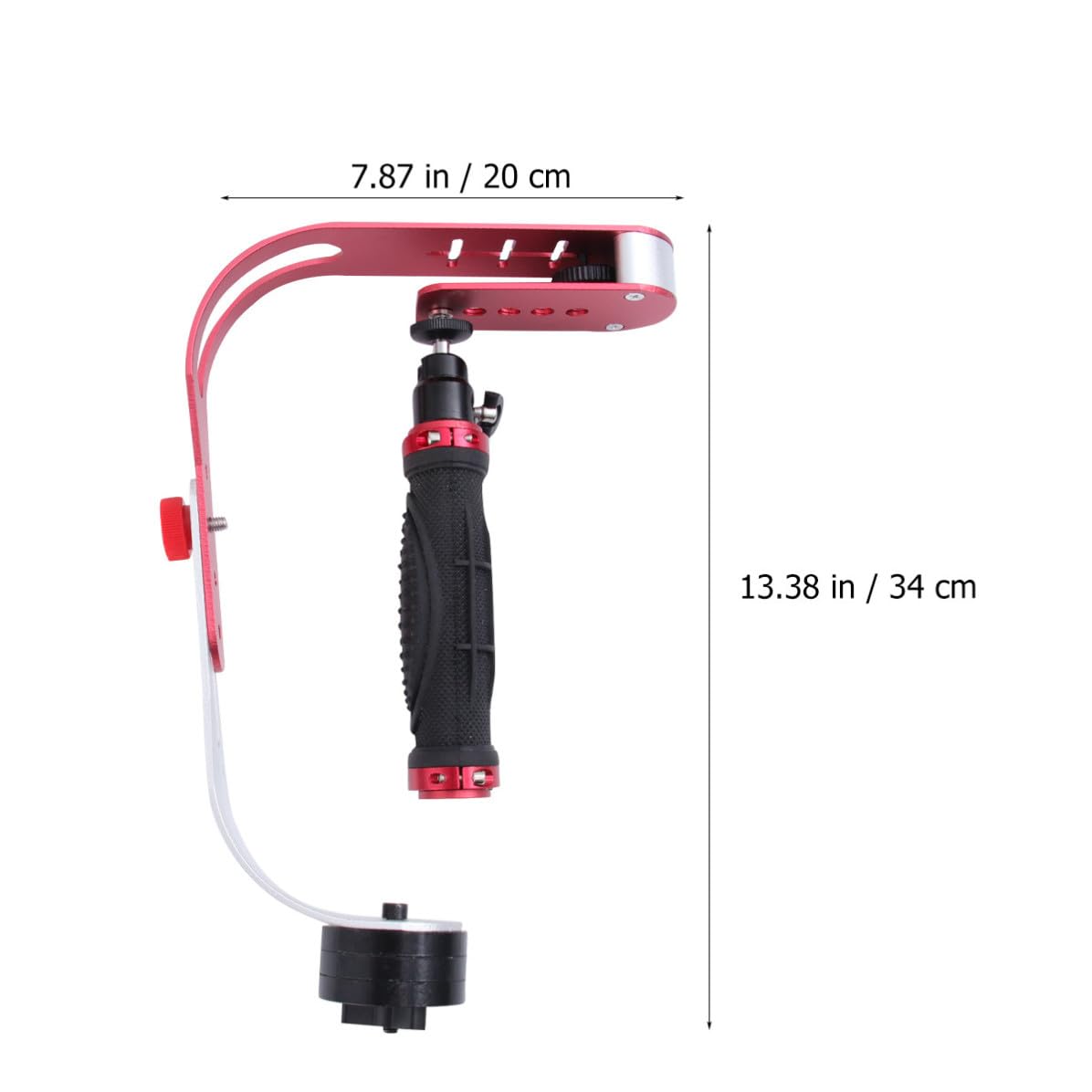 Stabilizzatore per Fotocamera Reflex e Dv a Forma di Arco | Lega di Alluminio Rosso, Presa Manuale per Riprese Video, Adatto a Selfie e Viaggi