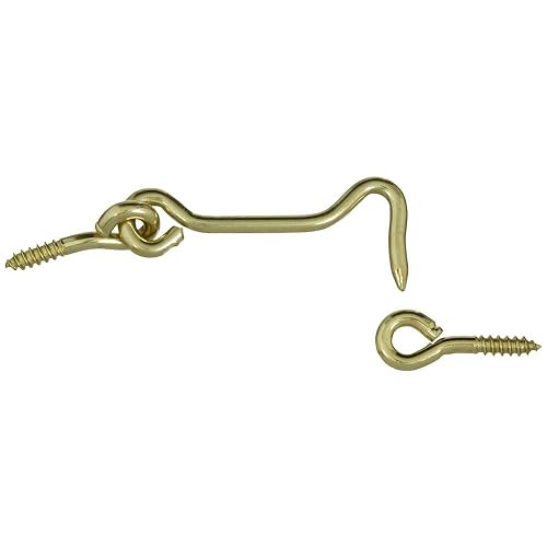National Hardware N118-133 V2001 Hooks and Eye in Solid Brass,2-1/2