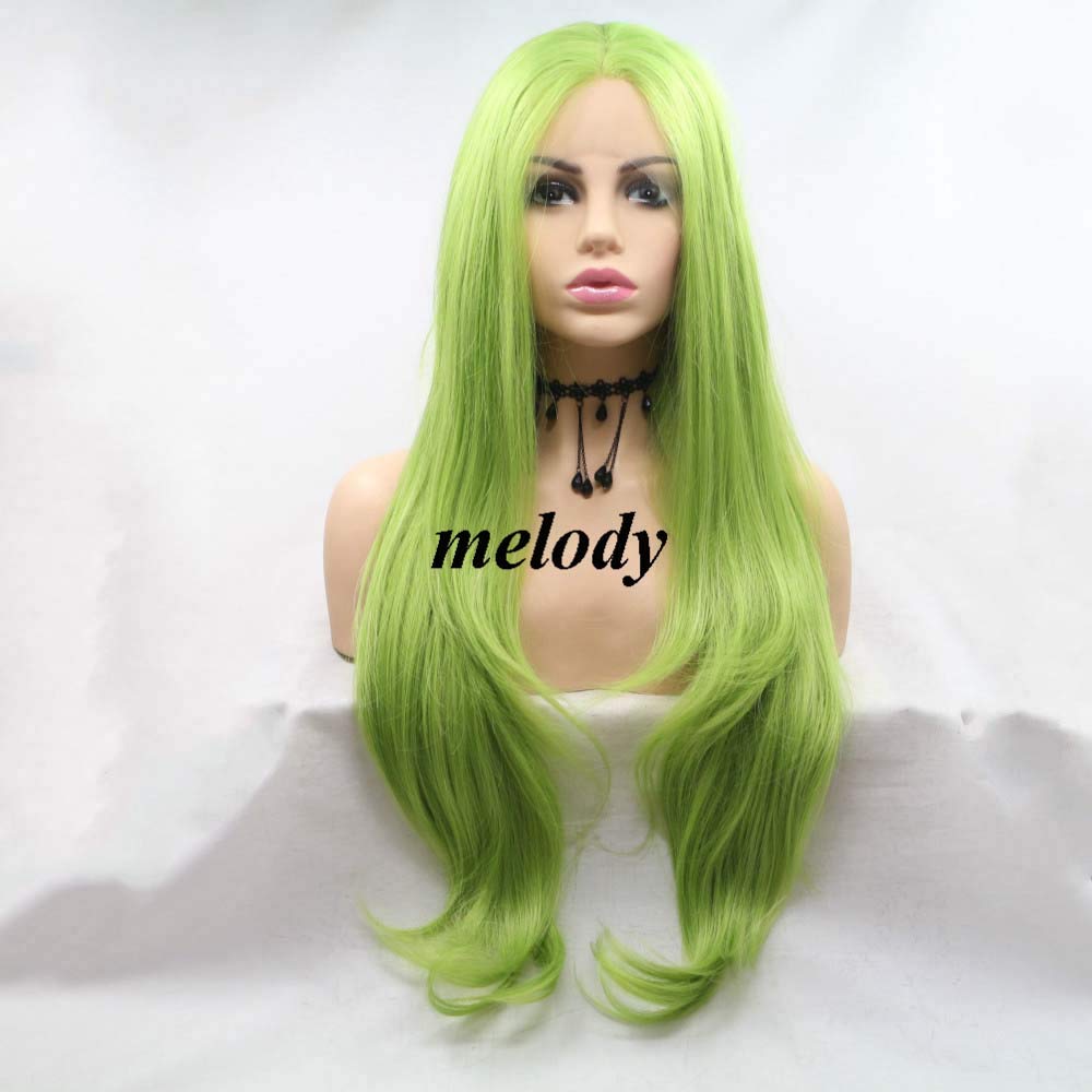 melody wig Kanekalon Fiber Wig Avocado Green Wig Mixed Color Wigs Synthetic Green