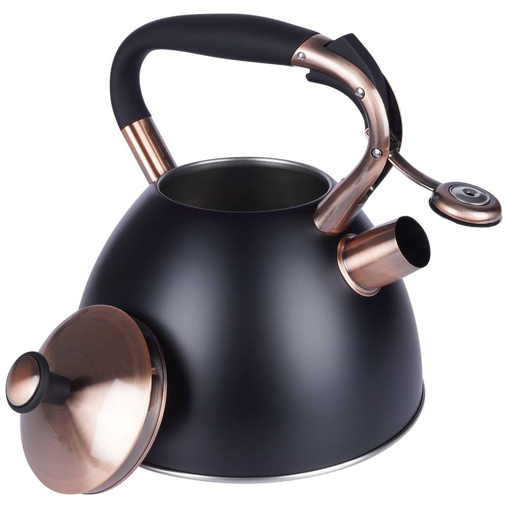 Vilde Wasserkessel Induktion 2 L - Edelstahl Flötenkessel Teekessel für Induktionsherd/Gasherd/Holzofen - Pfeifkessel - Idealer für Tee & Kaffee - Robuster Wasserkessel Camping
