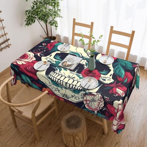 Nappe rectangulaire tissu imprimé tête de mort buffet dîner - 2