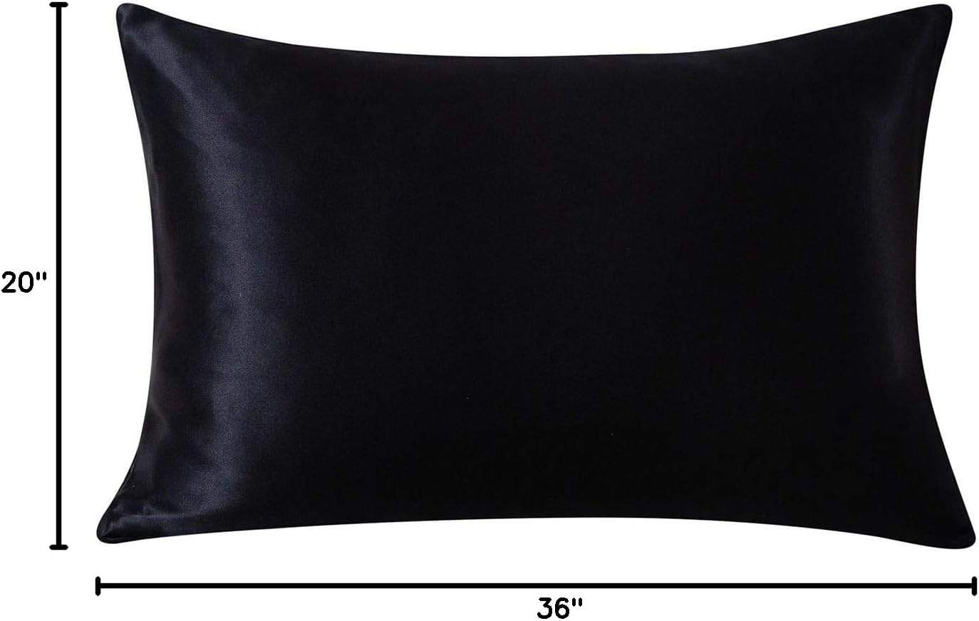 SLPBABY 100% Natural Pure Silk Pillowcase for Hair and Skin, Both Side 19 Momme Silk, Luxury Smooth Satin Pillowcase Cover with Hidden Zipper (King, Black)