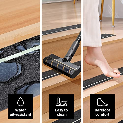 Image of Reniteco Glow-in-the-Dark Anti Slip Traction Tape - 2 inch x 16.5Ft, Black - Enhance Safety on Wet Surfaces - Perfect for Stairs, Showers, Bathtubs