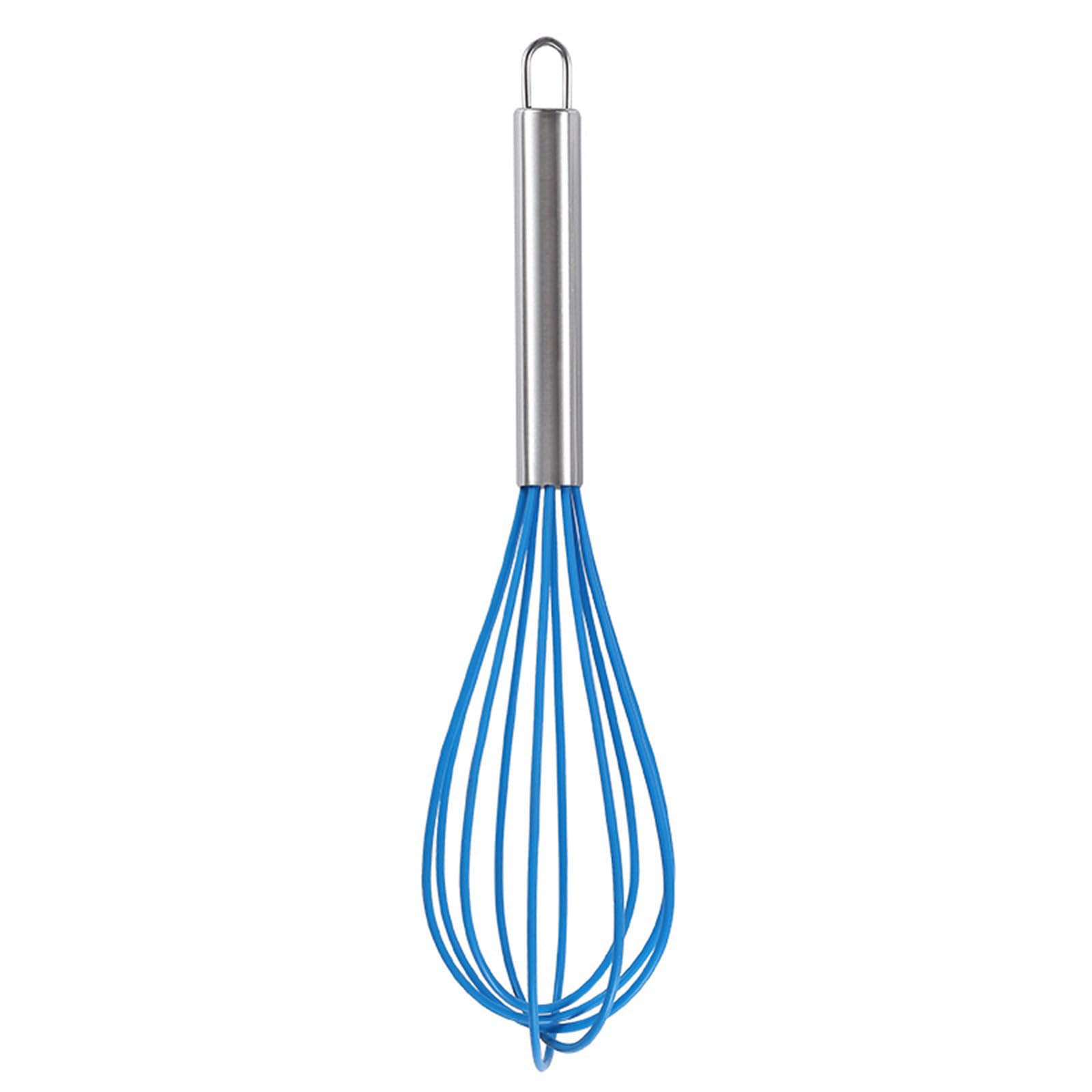 Wylzlkx Blue Manual Silicone Whisk Manual Eggs Beater Durable Kitchen Pastry Tools Cake Baking Utensil Mixer For Baking And Cooking-12 Inches