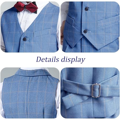 Boy's 3 Buttons Solid Color Formal Vest for Kids4