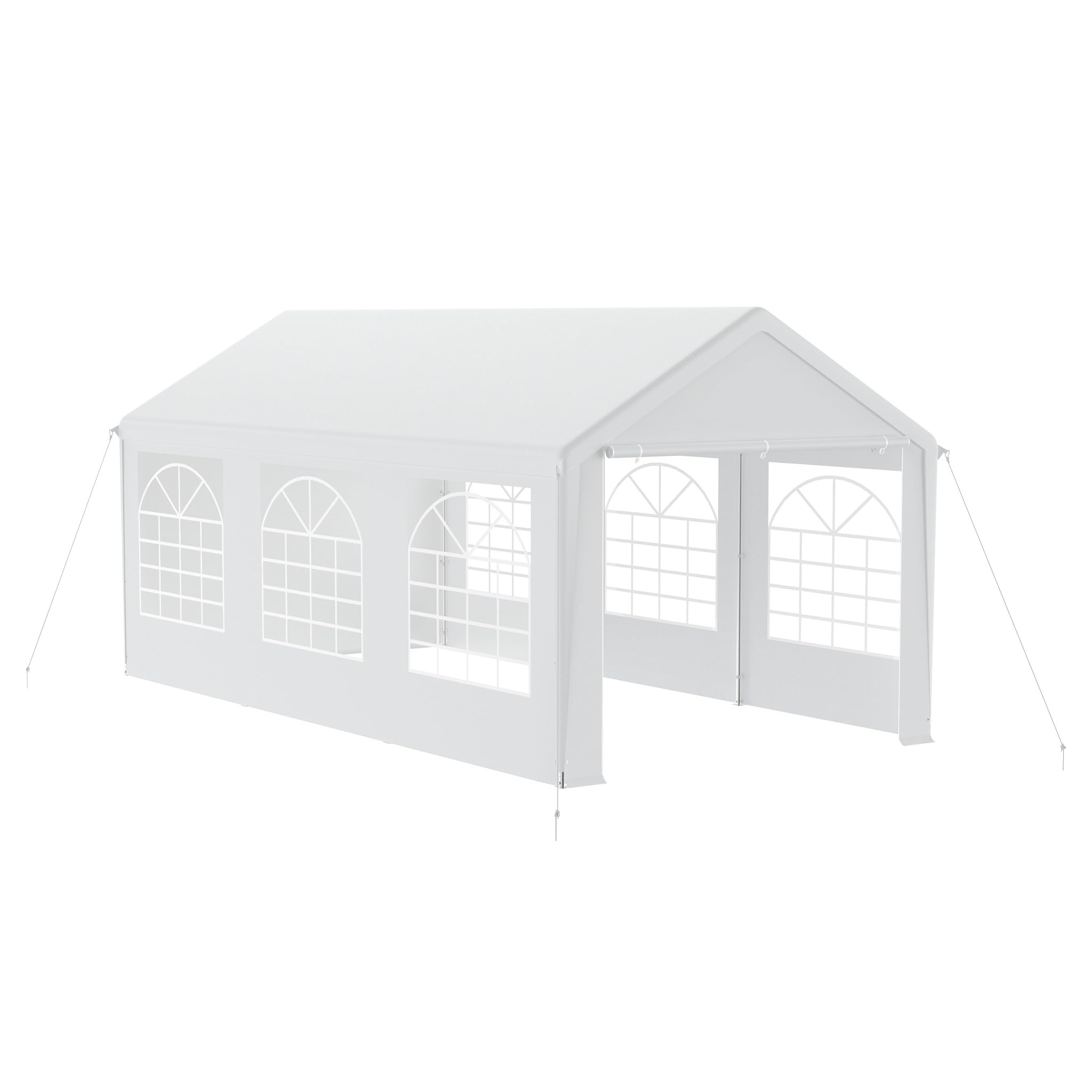 FIVMEN Pavillon Partyzelt 3x6 m mit 4 Abnehmbaren Seitenwänden Wasserdicht Stabil Winterfest Sonnenschutz Gartenpavillon Party Zelt Gartenzelt, Weiß