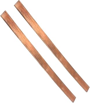 2 PCS Pure Copper Sheet Metal 99.9% Pure Copper T2 Copper Rectangular Bar Length 500mm 19.7" Thickness 2mm Wide, 15mm