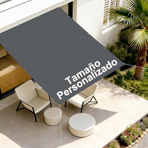 AXT SHADE Tamaño Personalizado Toldo Vela de Sombra Impermeable Rectangular 300x600cm Protección Rayos UV con Ojales para Exterior Terraza Patio Jardín-Antracita