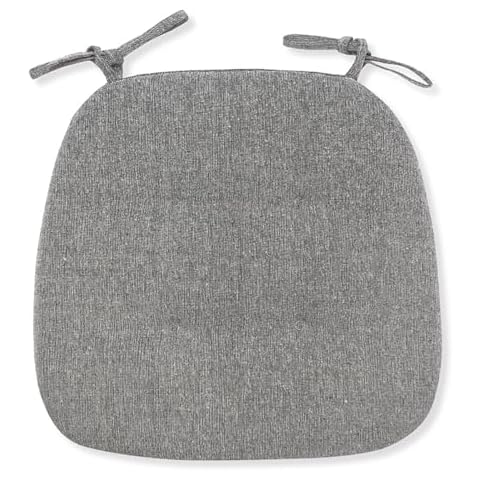 Kwnces Chair Cushions Pads for Dining Chairs Non Slip Seat Cushion, Memory Foam Garden Chair Cushions with Attach Tie, Indoor/Outdoor Seat Cushions,4 Count-Black Cover