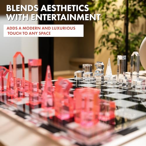 Set de Ajedrez Acrílico Moderno Rosado miniatura 6