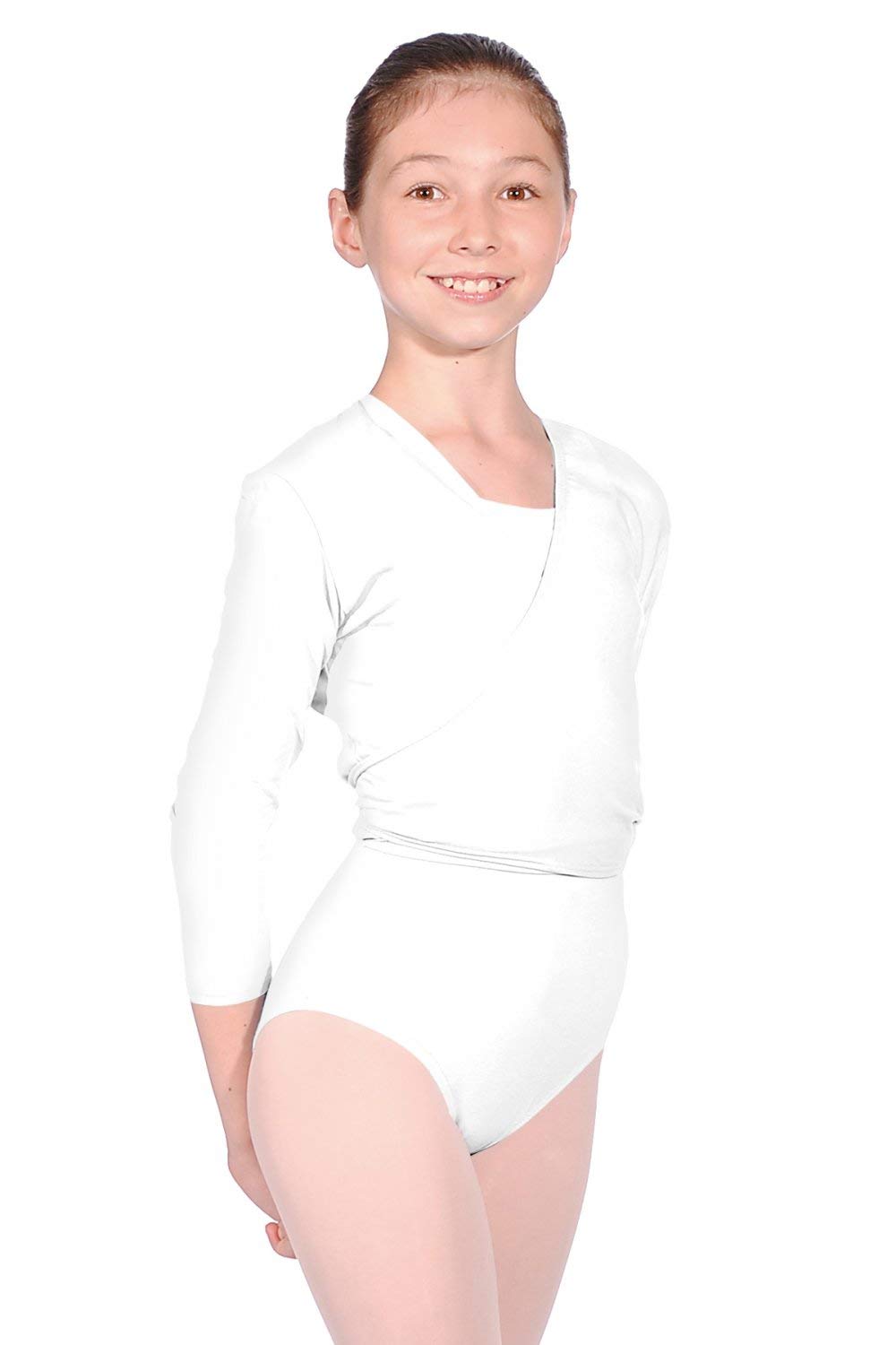 Roch ValleyNikki Cotton Cross-Over Cardigan, White, Age 5-6