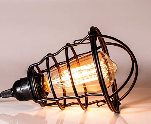 Asnxcju B07HR8SB8V Industrial Pendant Light Innoccy Edison Hanging Cage Pendant Lights E26 E27 Base Vintage Adjustable Pendant Lamp Fixture thumb #4