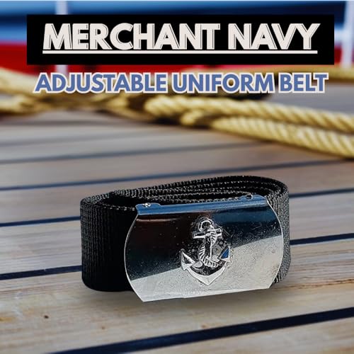 Image of Marine Style Navy Belt | White Nylon Uniform Belt with Adjustable Buckle | Unisex Formal Belt for Cadets, Officers & Crew Parade & Ceremony Accessories
