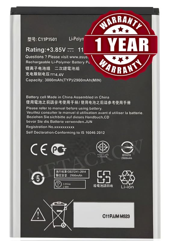 Image of Original C11P1501 Battery Compatible with Asus Zenfone 2 Laser ZE550KL - (3000mAh) - 1 Year Warranty BC46