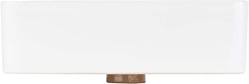 Miniatura 3 de Signature Hardware 447955 Hibiscus - Lavabo de baño rectangular de arcilla refractaria de 16 pulgadas