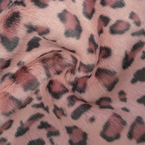 Fausse fourrure léopard rose tissu épais pour customiser vos vêtements