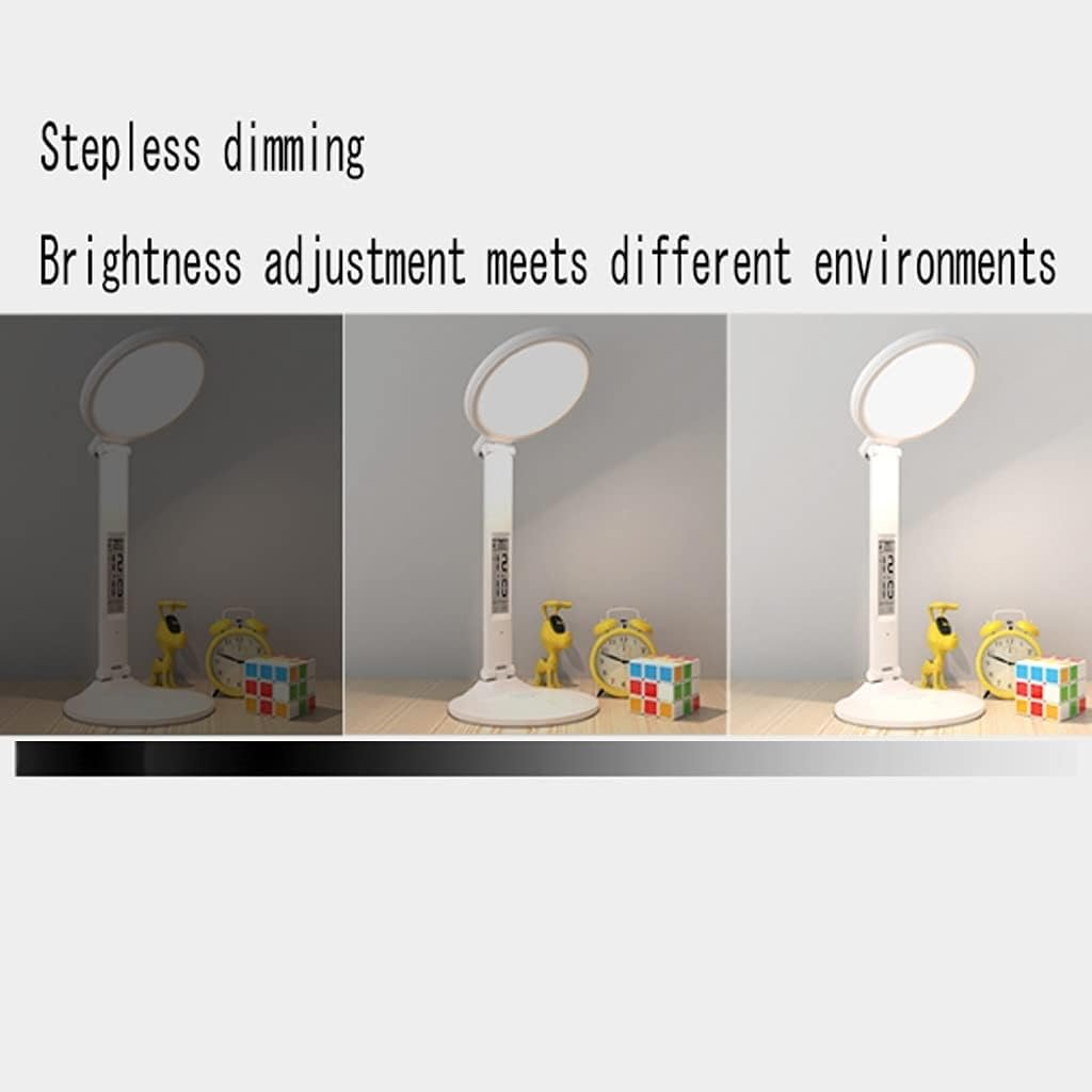 LED Eye Protection Desk Lamp USB Rechargeable Touch Table Lamp Three-Tone Light Desk Study Bedroom Bedside Lamp (Color : White)