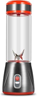 ZHUANYIYI Mélangeur portable, tasse de verre de jus de voyage multifonctionnelle avec USB rechargeable pour shakes et smoothies, corps en acier inoxydable