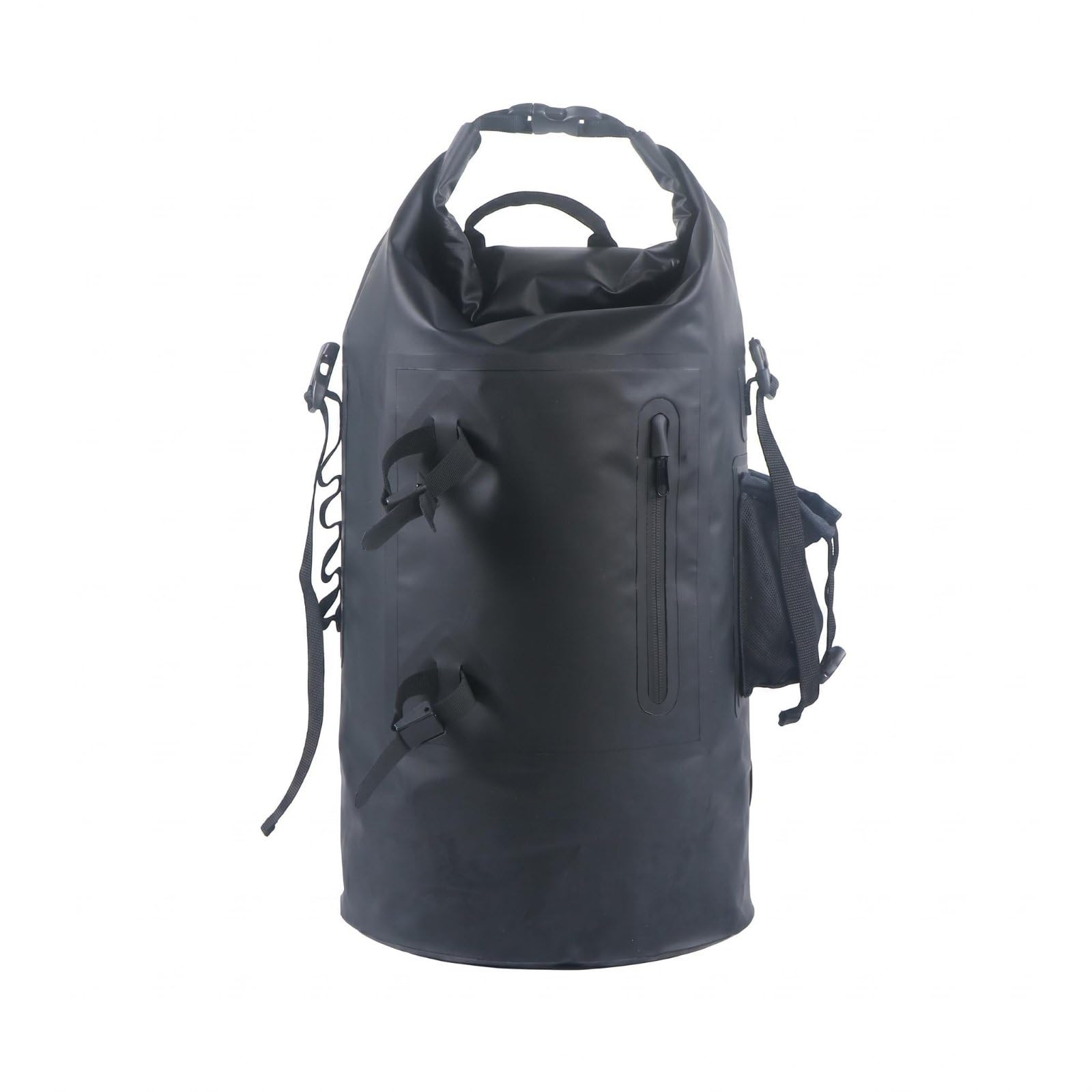 Zaino Impermeabile Outdoor Rotolo Borsa Stagna da Avventura PVC 500D con Chiusura Rotolo E Tasca Frontale Adatto per Canottaggio, Nero, Nero, 32x48x16 Cm, 20L