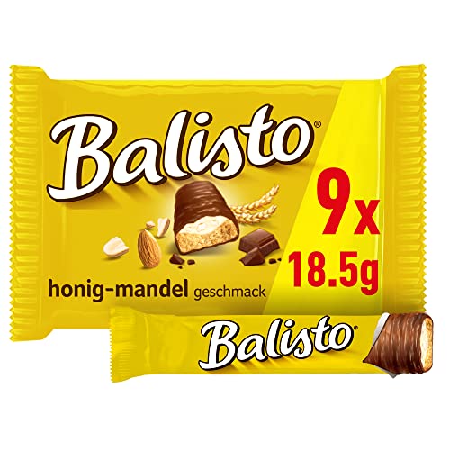 Balisto Schokoriegel, Honig-Mandel, gelb, Multipack, 9 Riegel à 18,5g