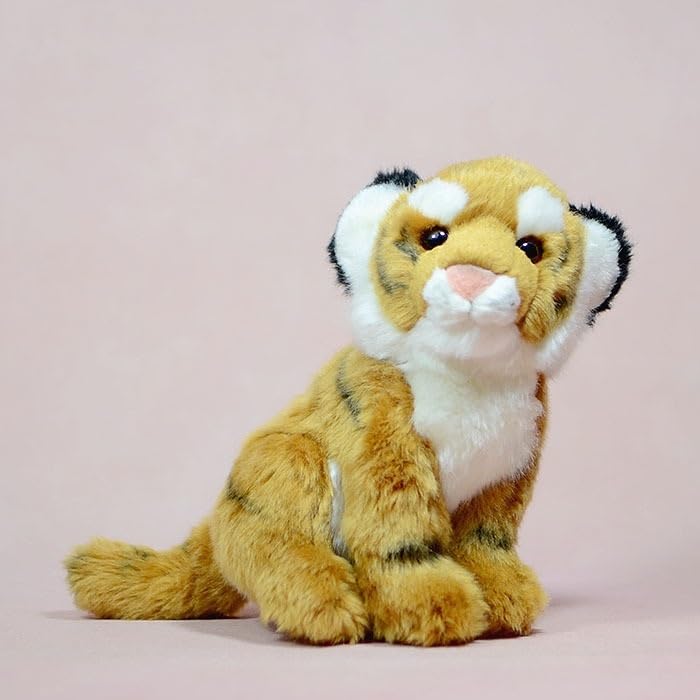 Peluche Tigre doudou de voyage 18cm assis pour sieste en poussette