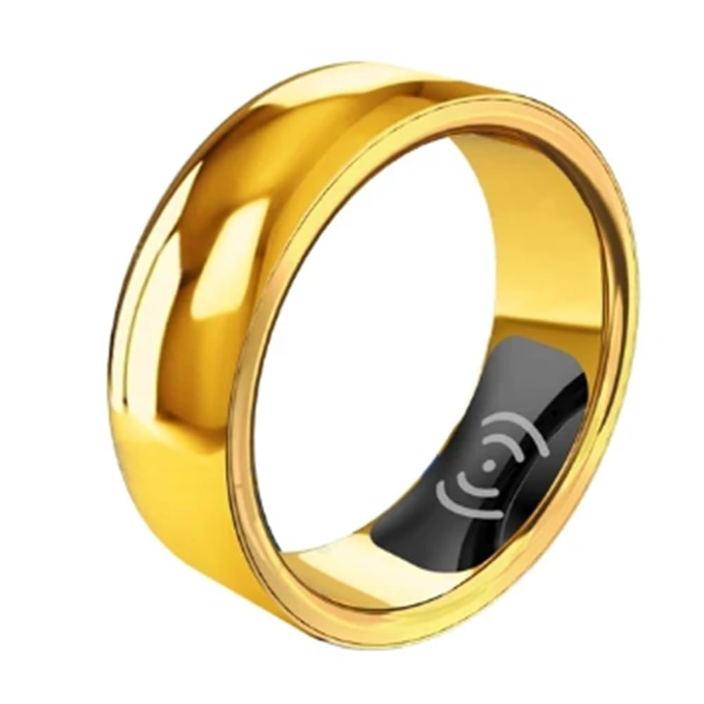 FYOBOT Monitor de Salud con Anillo Inteligente para Hombres y Mujeres, Bluetooth, Presión Arterial, Frecuencia Cardíaca, Monitor de Sueño, Ip68, Resistente Al Agua (Dorado)