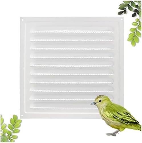 Granmagazz, copertura di ventilazione in metallo bianco, griglia di ventilazione in metallo, griglia di scarico per camino, ventilazione con zanzariera per soffitti da cucina e bagno, 20 x 20 cm