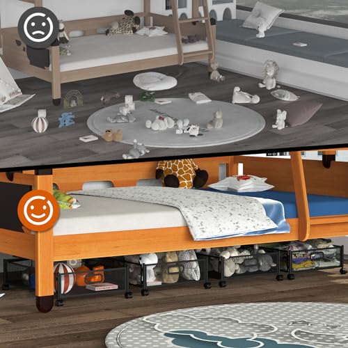 Almacenamiento debajo de la cama para organizar mantas y ropa de invierno en habitaciones pequeñas 6