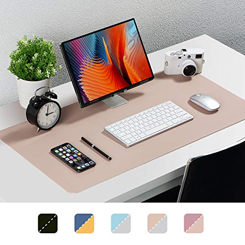 Knodel Dual-Sided Desk Mat, 31.5" x 15.7" Desk Pad, Upgrade Sewing PU Leather
